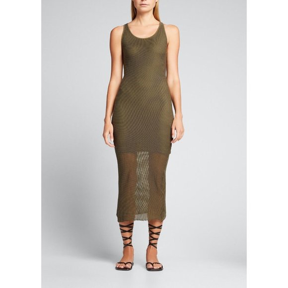 NSF Amelia Slim Tank Dress Olive Green - Picture 1 of 2